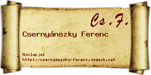 Csernyánszky Ferenc névjegykártya