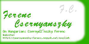 ferenc csernyanszky business card